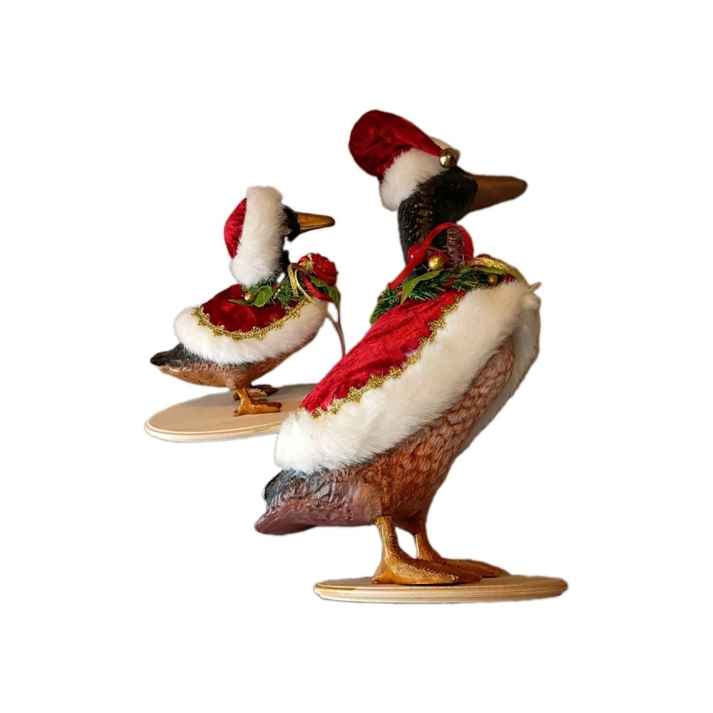 Grandeur Noel Holiday Duck Family Christmas Decor Set 2 15in 8in Traditional